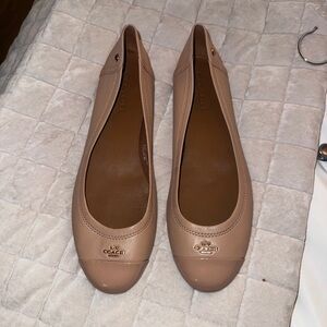 Coach Tan Leather Ballet Flats